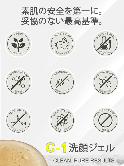 C-1: 低摩擦バリアケア洗顔料